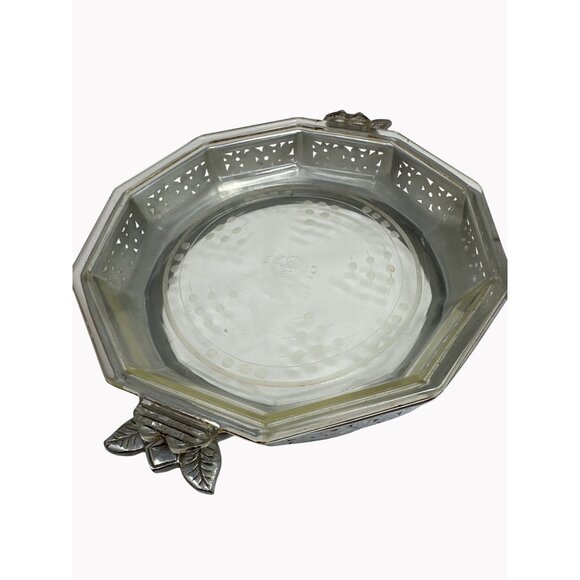 Vintage Pyrex 10-Sided Decagon Glass Pie Plate Baking Dish #279 Farberware Base - Picture 1 of 6